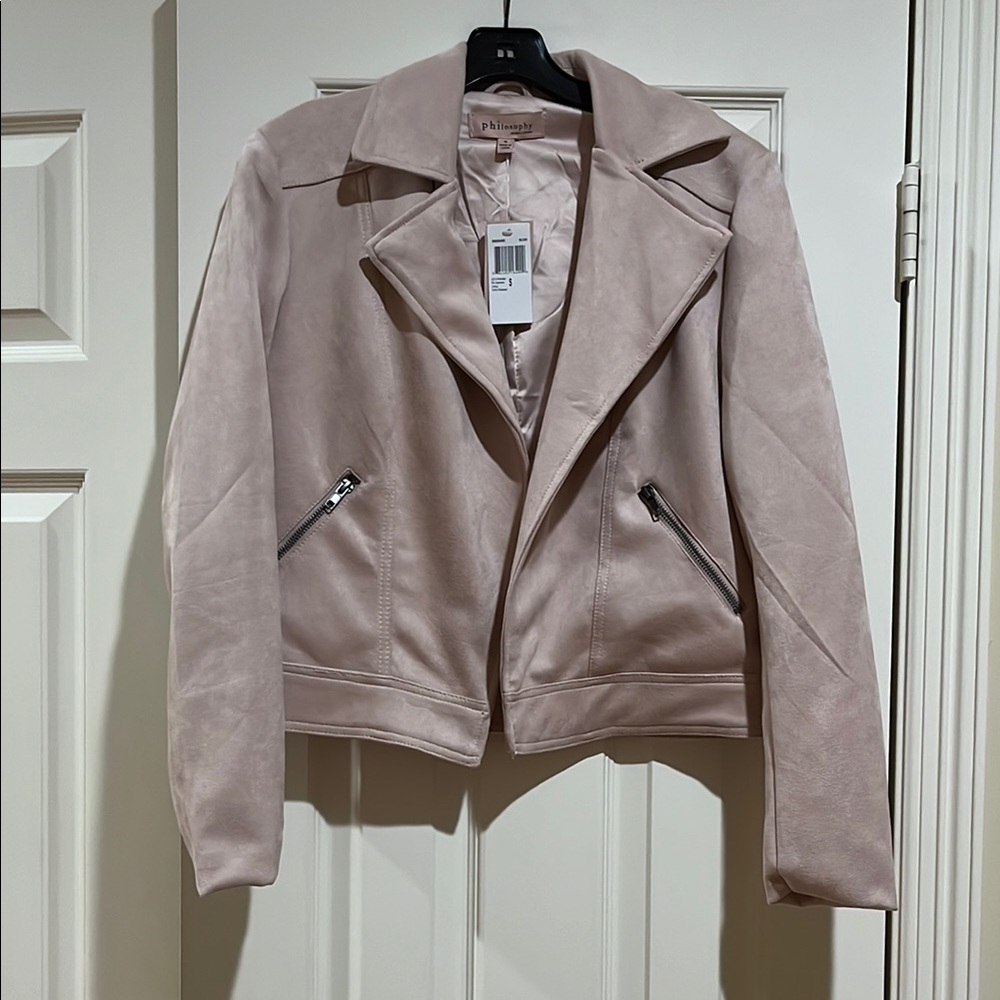 Philosophy Faux Leather Mauve Women's Jacket Size S NWT